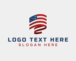 American National Flag logo design