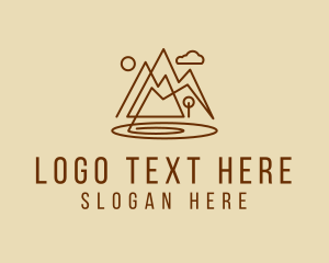 Glamping - Mountain Lake Valley Minimal logo design