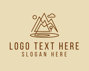 Hiking - Mountain Lake Valley Minimal logo design