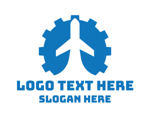 Gear - Blue Gear Airplane logo design