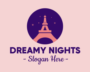 Romantic Paris Night  logo design