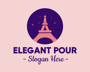 Romantic Paris Night  logo design