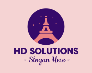 Romantic Paris Night  logo design