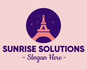 Romantic Paris Night  logo design