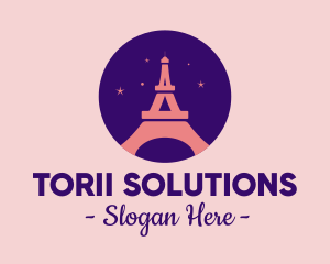 Romantic Paris Night  logo design