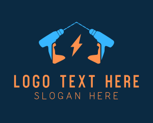 Power Tool - Electric Drill Power Tools logo design