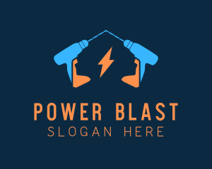 Electric Drill Power Tools logo design