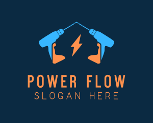 Electric Drill Power Tools logo design