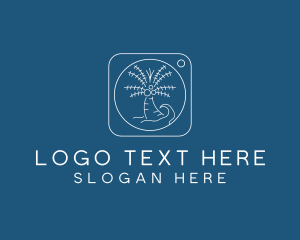 Ocean - Tropical Coconut Tree Camera logo design