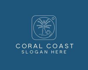 Tropical Coconut Tree Camera logo design