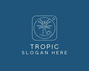 Tropical Coconut Tree Camera logo design