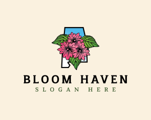 Alabama Botanical Flower logo design