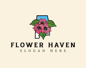 Alabama Botanical Flower logo design