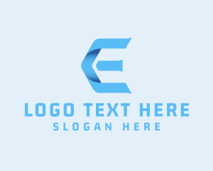 Letter Ce - Fold Gradient Company Letter E logo design