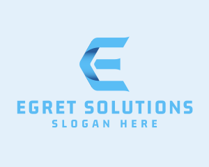 Fold Gradient Company Letter E logo design