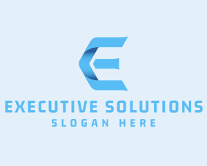 Fold Gradient Company Letter E logo design