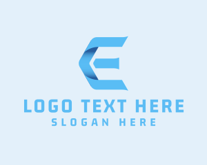 Multimedia - Fold Gradient Company Letter E logo design