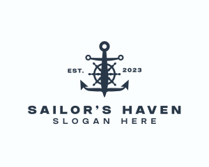 Marine Anchor Wheel  logo design