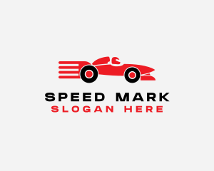 Fast Racing Car Fork logo design