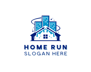 Home Building Washer Cleaning logo design