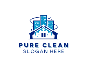 Home Building Washer Cleaning logo design