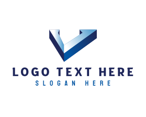 3D Corporate Letter V Logo