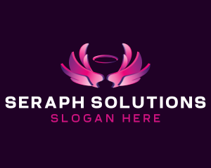 Seraph - Cherub Angel Wings logo design