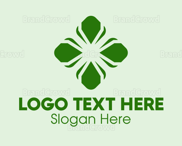 Green Petal Cross Logo