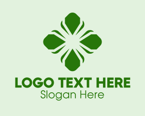 Green - Green Petal Cross logo design