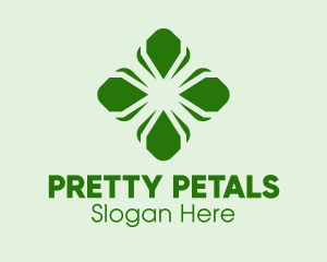 Green Petal Cross  logo design