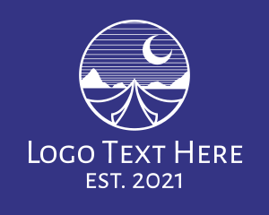 Evening - Minimalist Night Camp logo design