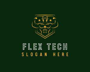 Flex - Army Fitness Muscle logo design