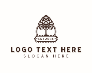 Tools - Chainsaw Lumberjack Tree logo design