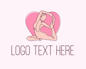 Girl - Yoga Fitness Pose logo design