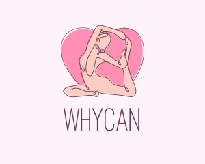 Heart - Yoga Fitness Pose logo design