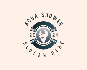 Shower - Pipe Wrench Plumbing logo design