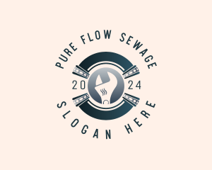 Sewage - Pipe Wrench Plumbing logo design