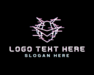 Robot Glitch Helmet Logo