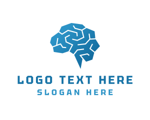 Mind - Blue Mental Brain logo design