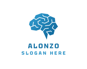 Blue Mental Brain logo design