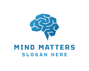 Neurologist - Blue Mental Brain logo design