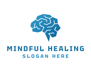 Psychiatrist - Blue Mental Brain logo design