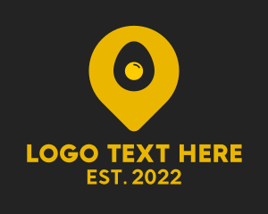 Food Stall - Golden Egg Location Pin logo design