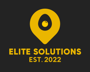 Location - Golden Egg Location Pin logo design