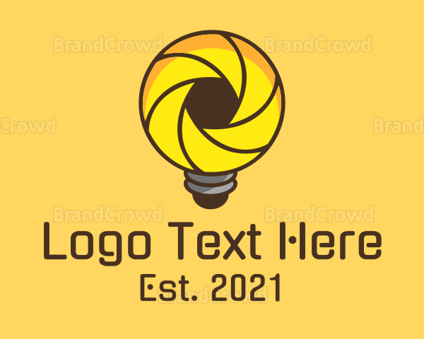 Shutter Lens Lightbulb Logo