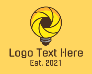 Bulb - Shutter Lens Lightbulb logo design