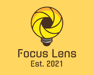 Shutter Lens Lightbulb logo design