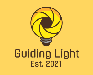 Shutter Lens Lightbulb logo design