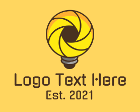 Photo App - Shutter Lens Lightbulb logo design