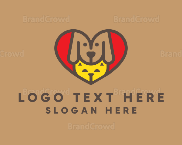 Dog Cat Heart Logo